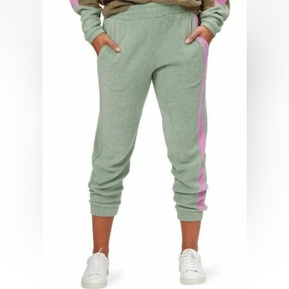 Intimately FREE PEOPLE Blue Monday Fleece Joggers In Valley Girl Green Small - Picture 2 of 8